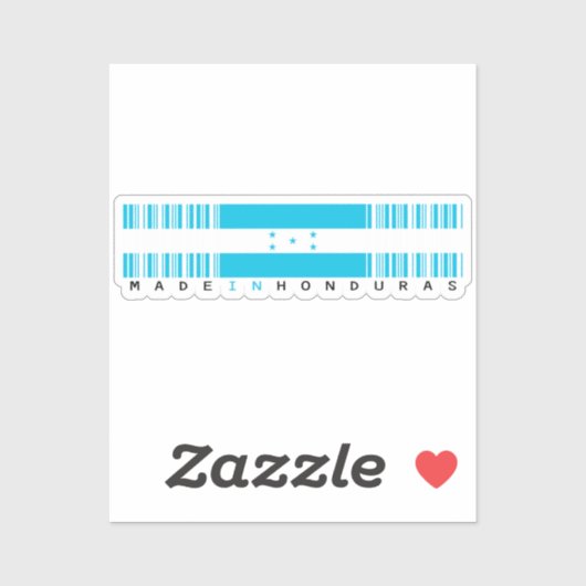 Made in Honduras Barcode Flag Sticker (Vel)