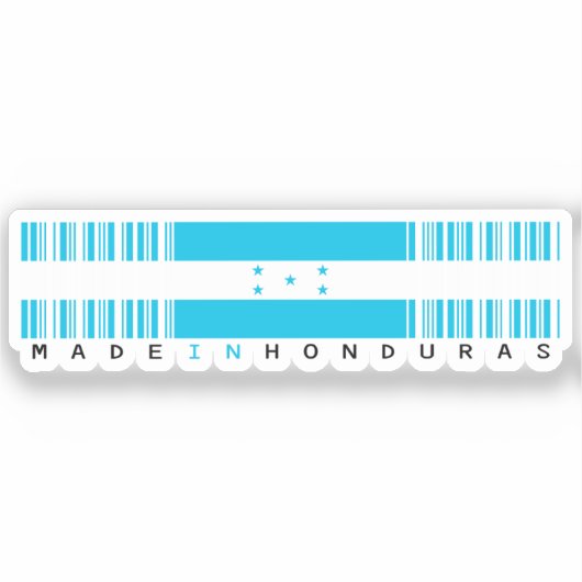 Made in Honduras Barcode Flag Sticker (Voorkant)