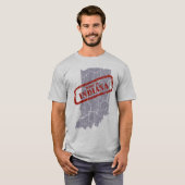 Made in Indiana Grunge Map Grey T shirt (Voorkant volledig)