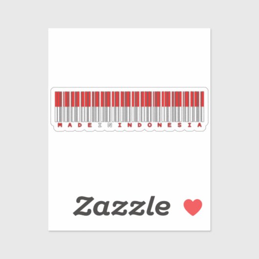Made in Indonesia Barcode Flag Sticker (Vel)
