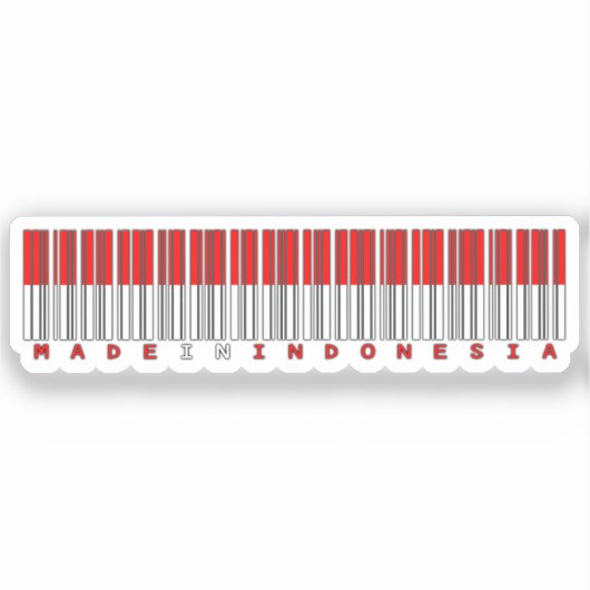 Made in Indonesia Barcode Flag Sticker (Voorkant)