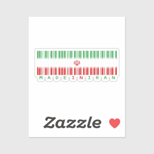 Made in Iran Barcode Flag Sticker (Vel)