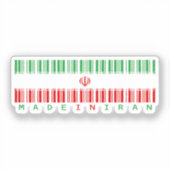 Made in Iran Barcode Flag Sticker (Voorkant)