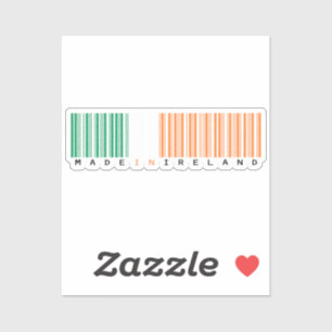 Made in Ireland Barcode Vlag Sticker