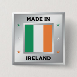 Made In Ireland Vierkante Button 5,1 Cm
