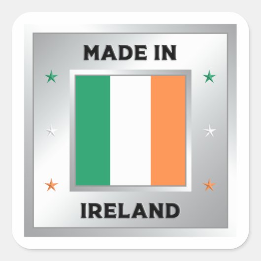 Made In Ireland Vierkante Sticker (Voorkant)