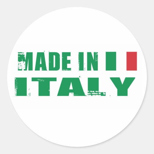 Made in Italië Ronde Sticker (Voorkant)