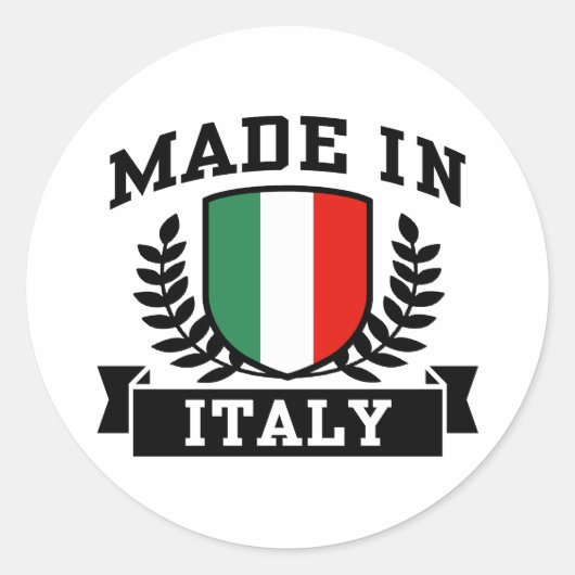 Made in Italië Ronde Sticker (Voorkant)