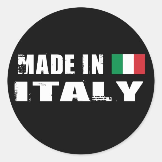 Made in Italië Ronde Sticker (Voorkant)