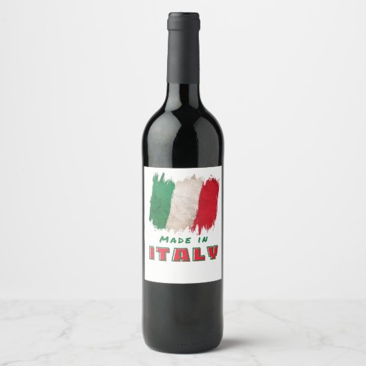 Made in Italië Wijn Etiket (Voorkant)
