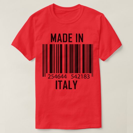 Made in Italy Barcode Funny T-shirt (Design voorkant)