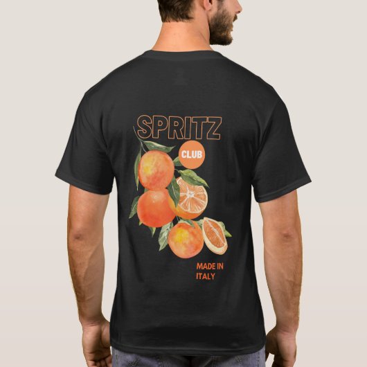 Made in Italy Basic Dunkles T-Shirt (Achterkant)