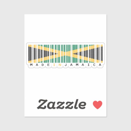 Made in Jamaica Barcode Flag Sticker (Vel)