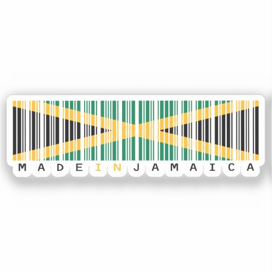 Made in Jamaica Barcode Flag Sticker (Voorkant)