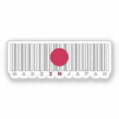 Made in Japan Barcode Vlagsticker Sticker (Voorkant)