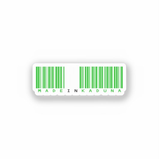Made in Kaduna State Barcode Flag Sticker (Voorkant)