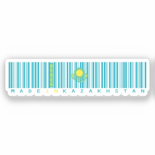 Made in Kazakhstan Barcode Flag Sticker (Voorkant)