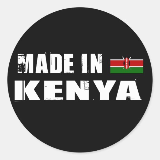 Made in Kenia Ronde Sticker (Voorkant)