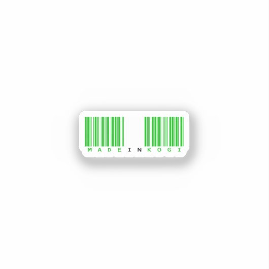 Made in Kogi State Barcode Flag Sticker (Voorkant)
