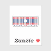 Made in Laos Barcode Flag Sticker (Vel)