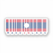 Made in Laos Barcode Flag Sticker (Voorkant)