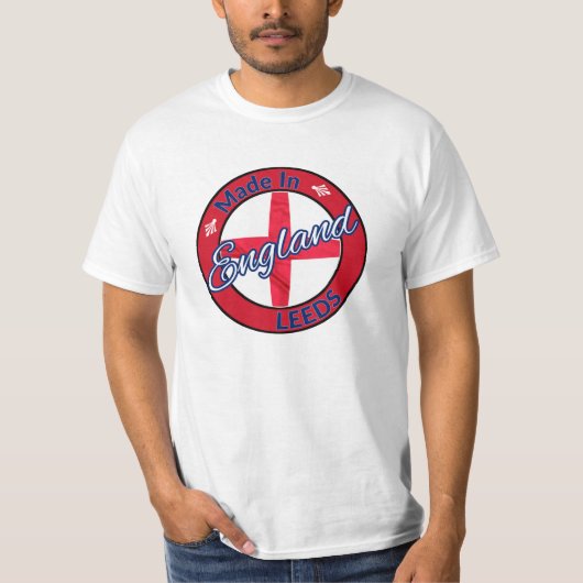 Made in Leeds England St George Flag T-shirt (Voorkant)
