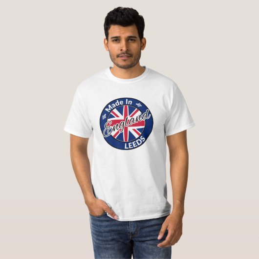Made in Leeds England Union Jack Flag T-shirt (Voorkant volledig)
