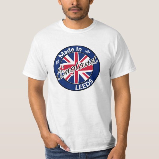 Made in Leeds England Union Jack Flag T-shirt (Voorkant)
