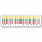 Made in Lithuania Barcode Flag Sticker (Voorkant)