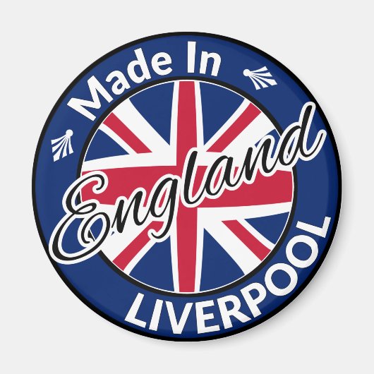 Made in Liverpool England Union Jack Flag Magneet (Voorkant)
