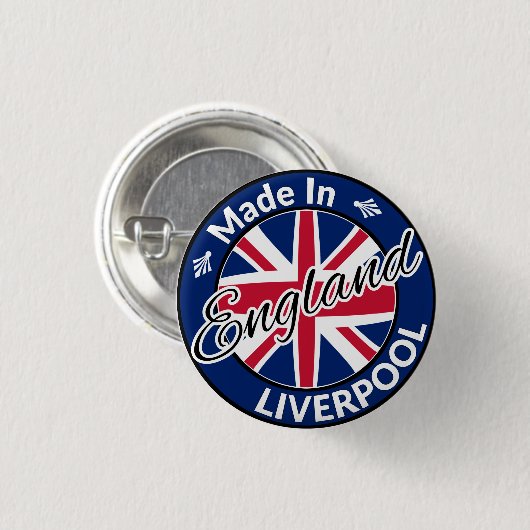 Made in Liverpool England Union Jack Flag Ronde Button 3,2 Cm (Voorkant /achterkant)