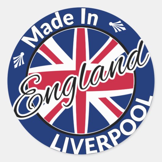 Made in Liverpool England Union Jack Flag Ronde Sticker (Voorkant)