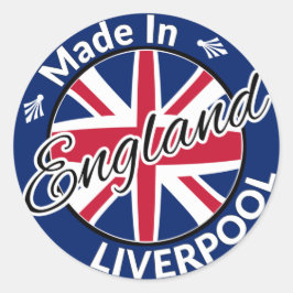 Made in Liverpool England Union Jack Flag Ronde Sticker