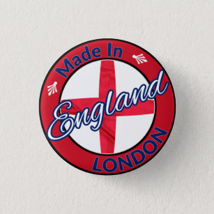 Made in London England St George Flag Ronde Button 3,2 Cm