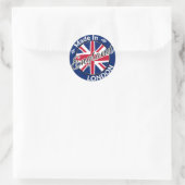 Made in London England Union Jack Flag Ronde Sticker (Tas)