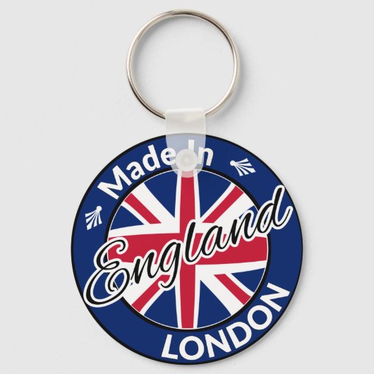Made in London England Union Jack Flag Sleutelhanger (Voorkant)