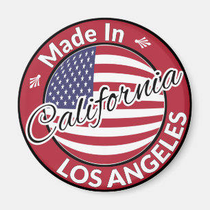 Made in Los Angeles California Stars Stripes Flag Magneet