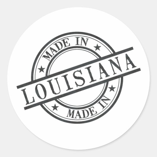 Made in Louisiana Stamp Style Logo Symbool Black Ronde Sticker (Voorkant)