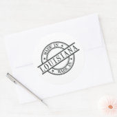 Made in Louisiana Stamp Style Logo Symbool Black Ronde Sticker (Envelop)