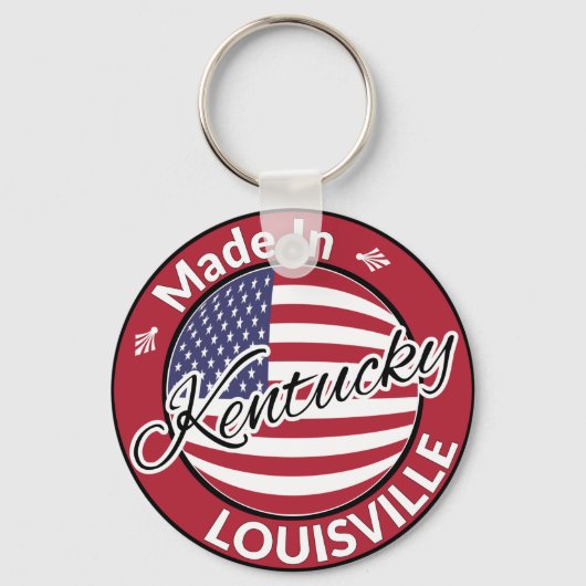Made in Louisville Kentucky USA Flag Sleutelhanger (Voorkant)