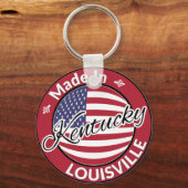 Made in Louisville Kentucky USA Flag Sleutelhanger (Voorkant)