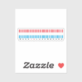 Made in Luxembourg Barcode Flag Sticker