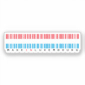 Made in Luxembourg Barcode Flag Sticker (Voorkant)