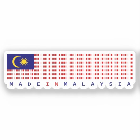 Made in Malaysia Barcode Flag Sticker (Voorkant)