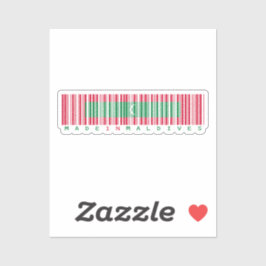 Made in Maldives Barcode Flag Design Sticker