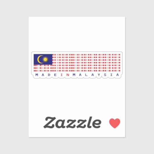 Made in Maleisië Barcode Vlagsticker Sticker (Vel)