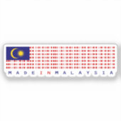 Made in Maleisië Barcode Vlagsticker Sticker (Voorkant)