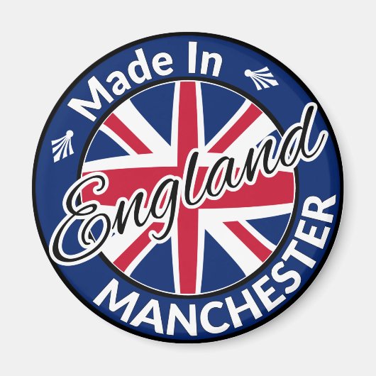 Made in Manchester England Union Jack Flag Magneet (Voorkant)