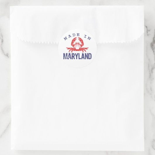 Made in Maryland Ronde Sticker (Tas)
