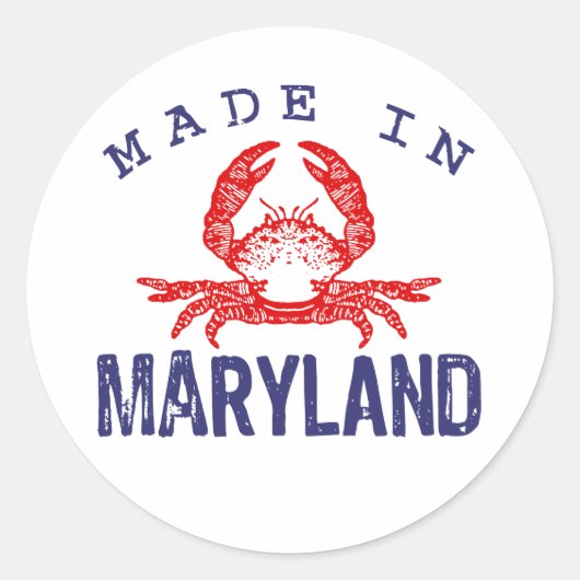 Made in Maryland Ronde Sticker (Voorkant)